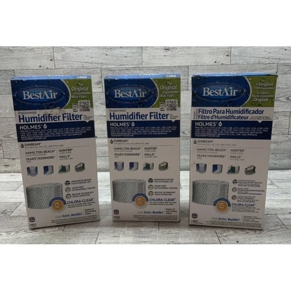 LOT Of (3) Best Air Humidifier Replacement Filter H62 Holmes- Brand new